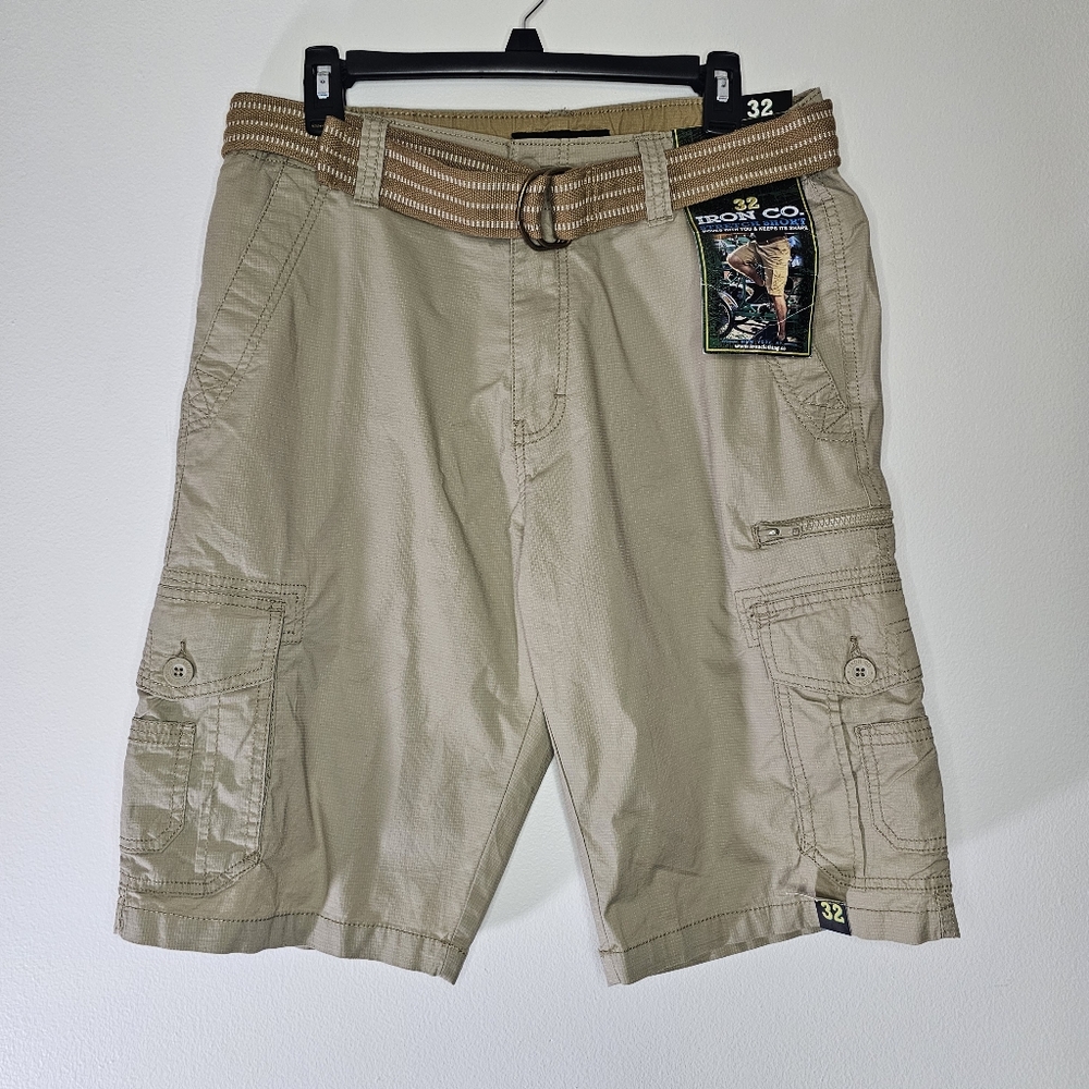 Iron Co Khaki Cargo Shorts Sz 32 - Picture 10 of 10